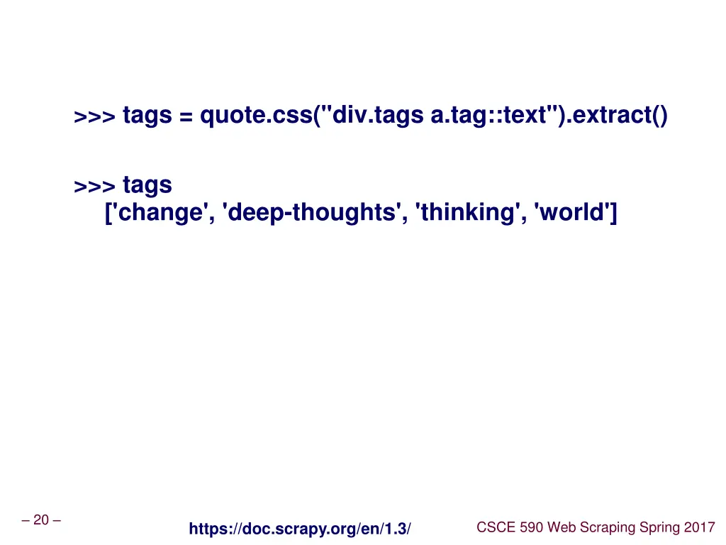 tags quote css div tags a tag text extract