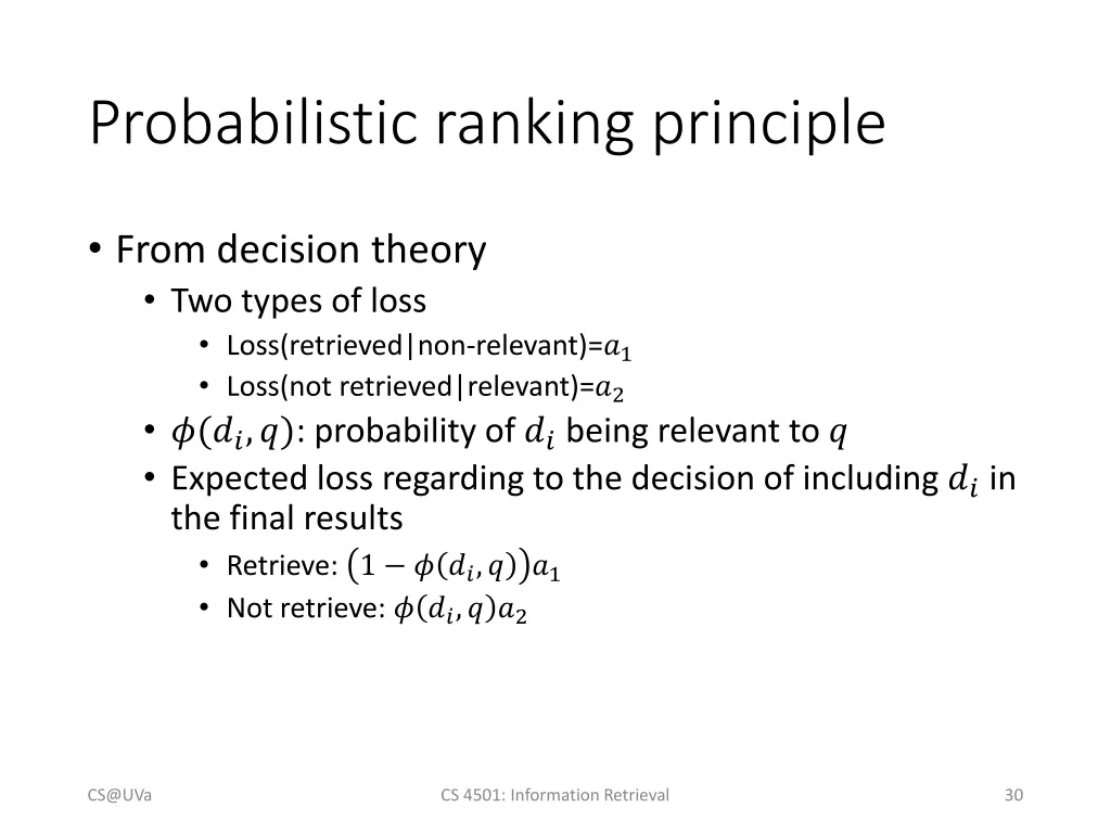 probabilistic ranking principle