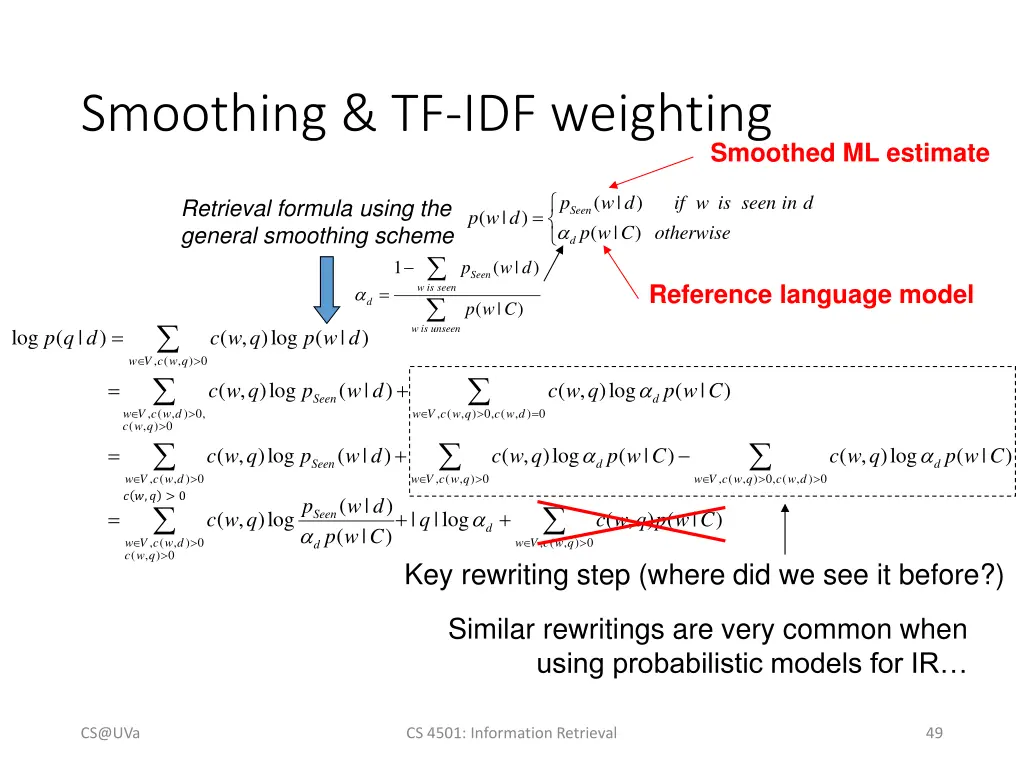 smoothing tf idf weighting