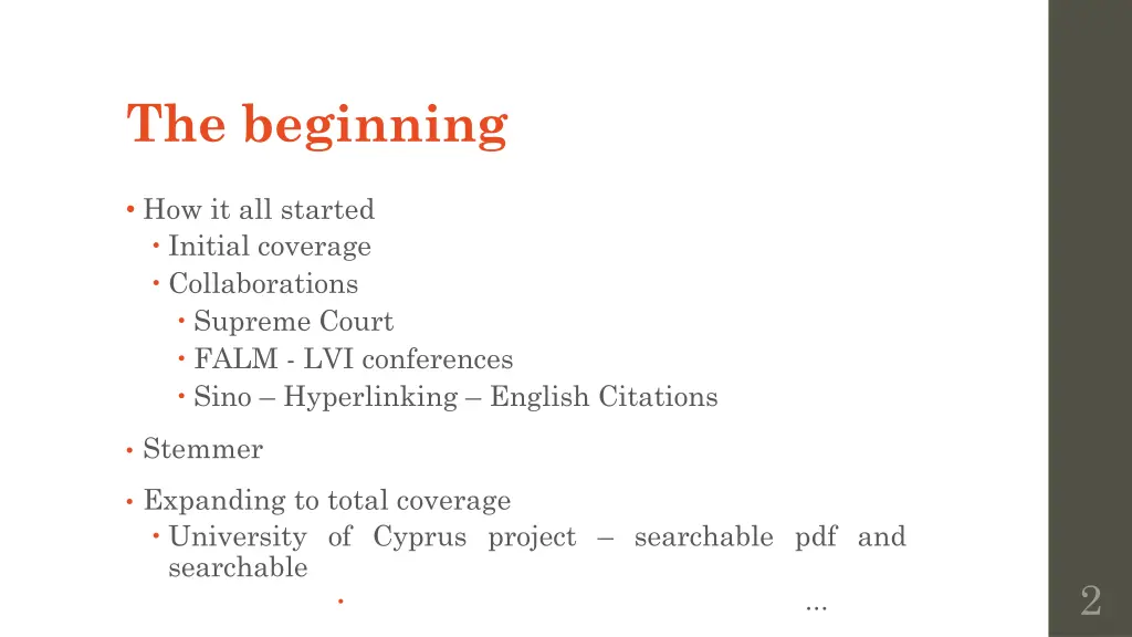 the beginning
