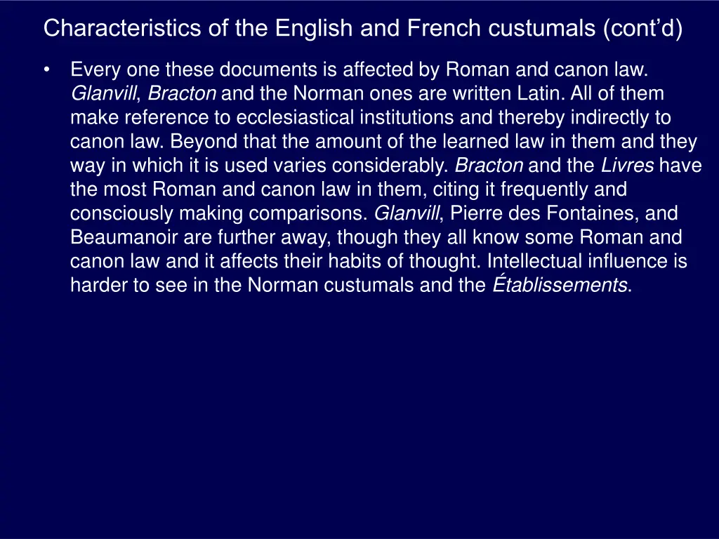 characteristics of the english and french 1
