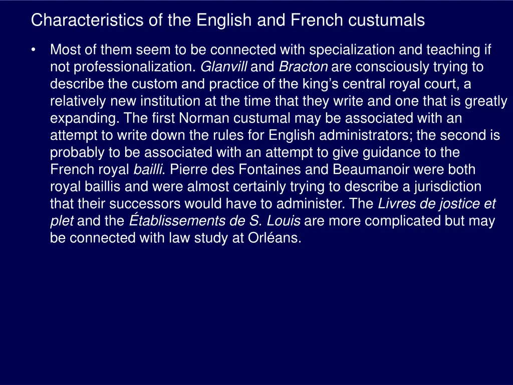 characteristics of the english and french