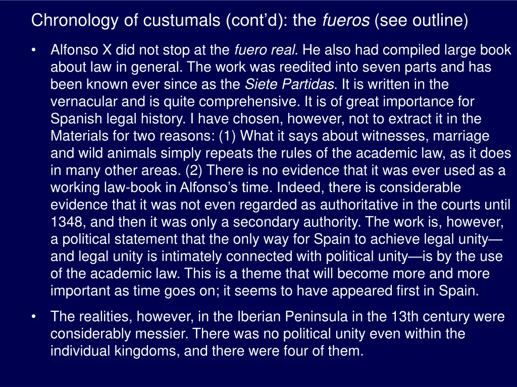 chronology of custumals cont d the fueros 2