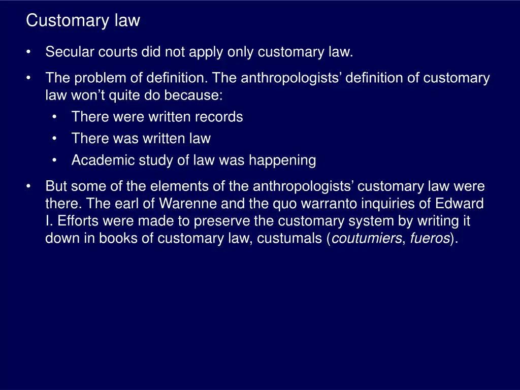 customary law