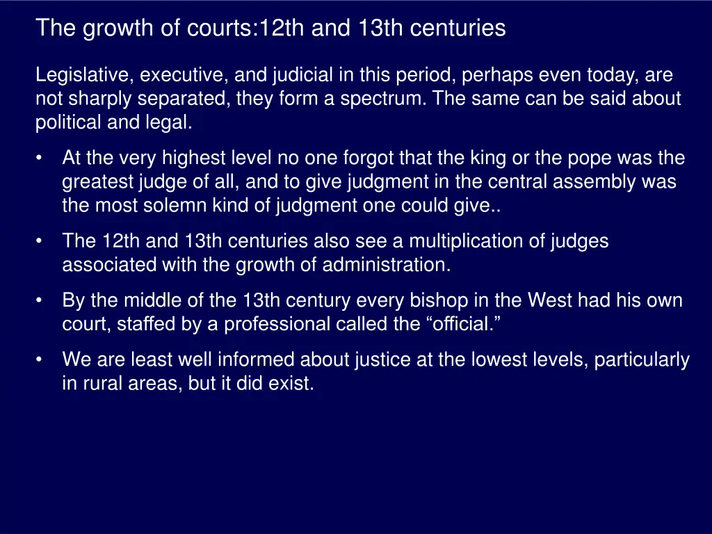 the growth of courts 12th and 13th centuries