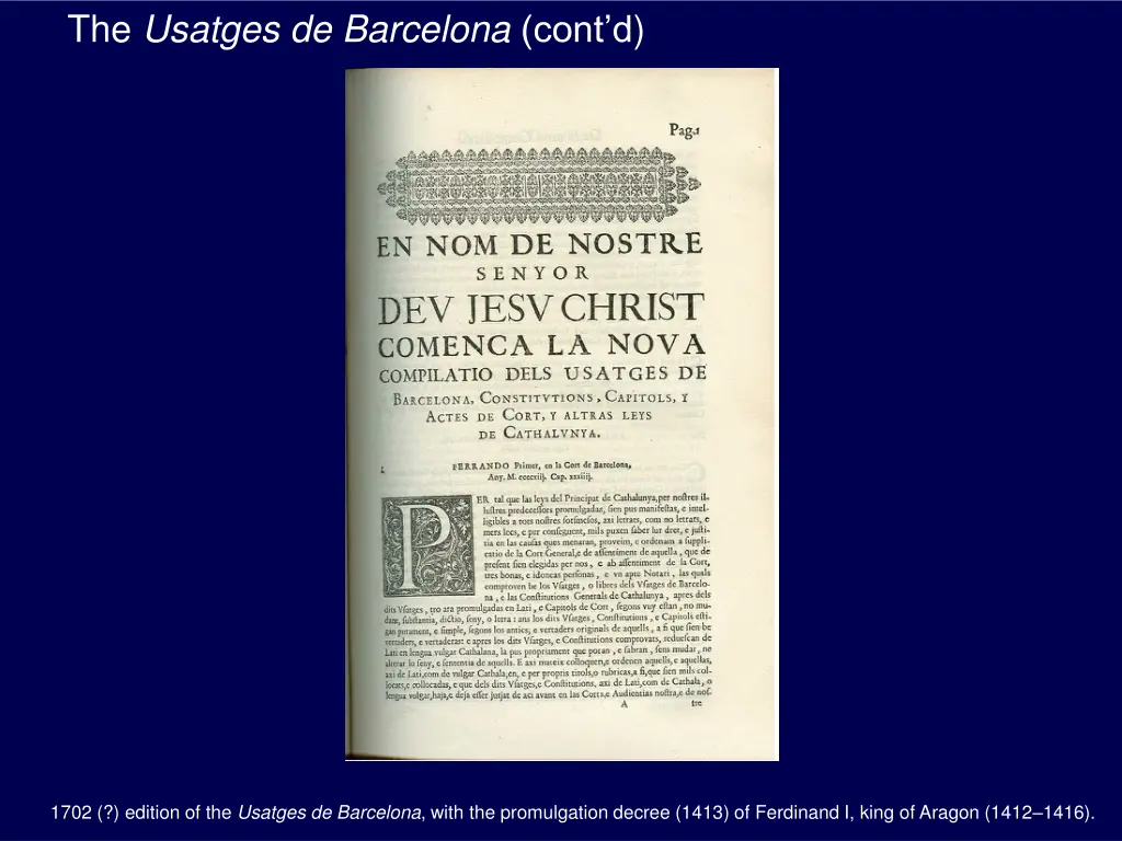 the usatges de barcelona cont d 1