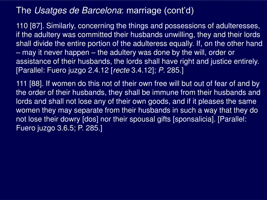 the usatges de barcelona marriage cont d 3