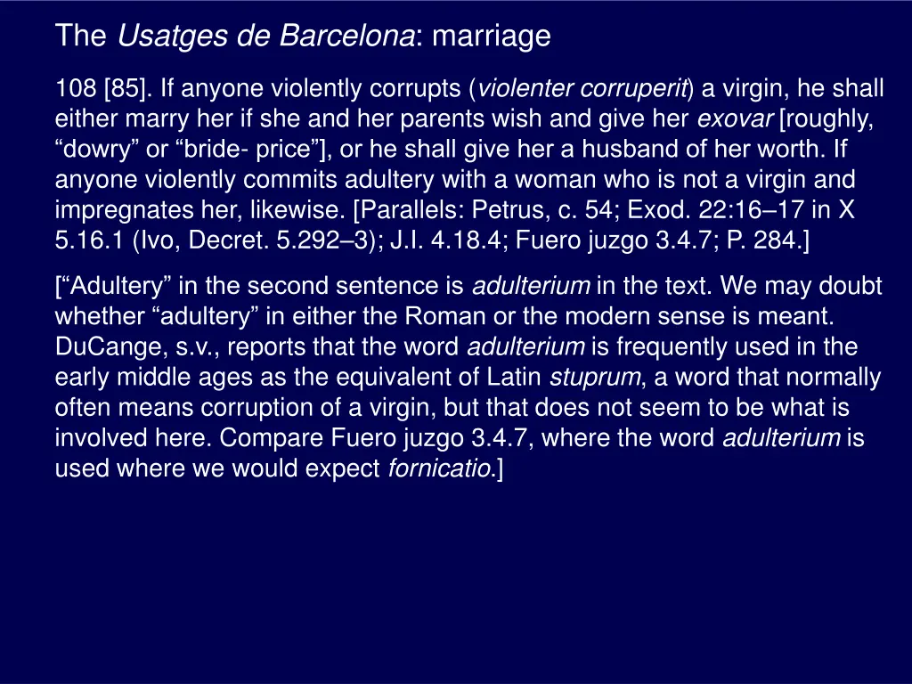 the usatges de barcelona marriage