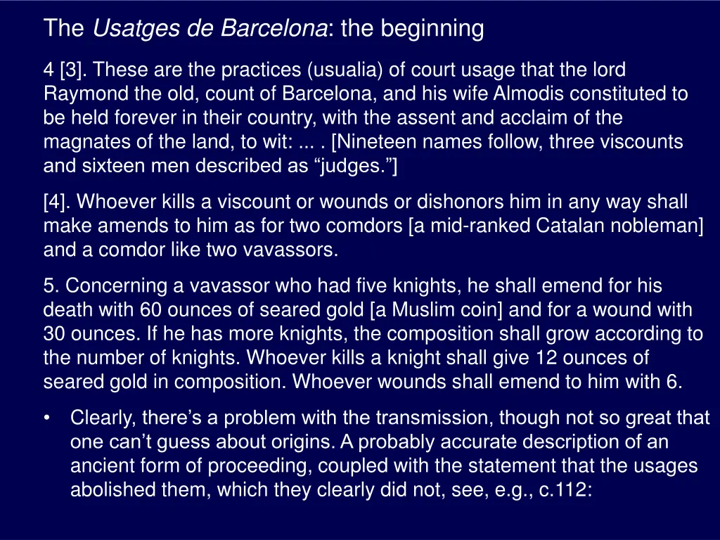the usatges de barcelona the beginning 2