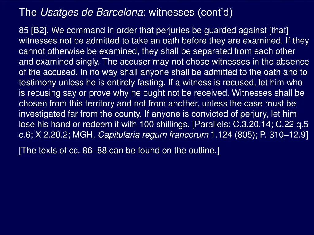 the usatges de barcelona witnesses cont d