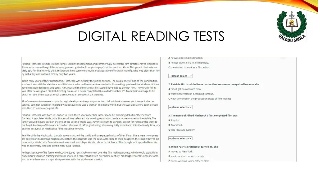digital reading tests