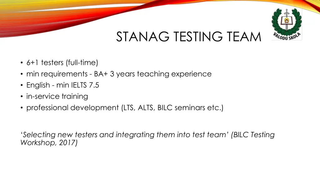 stanag testing team 1