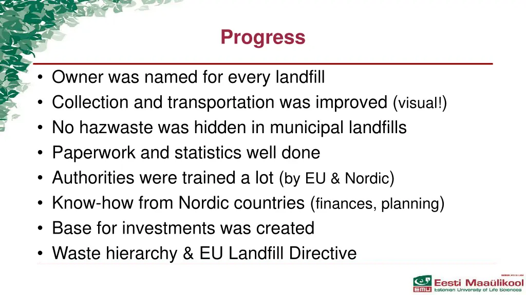 progress