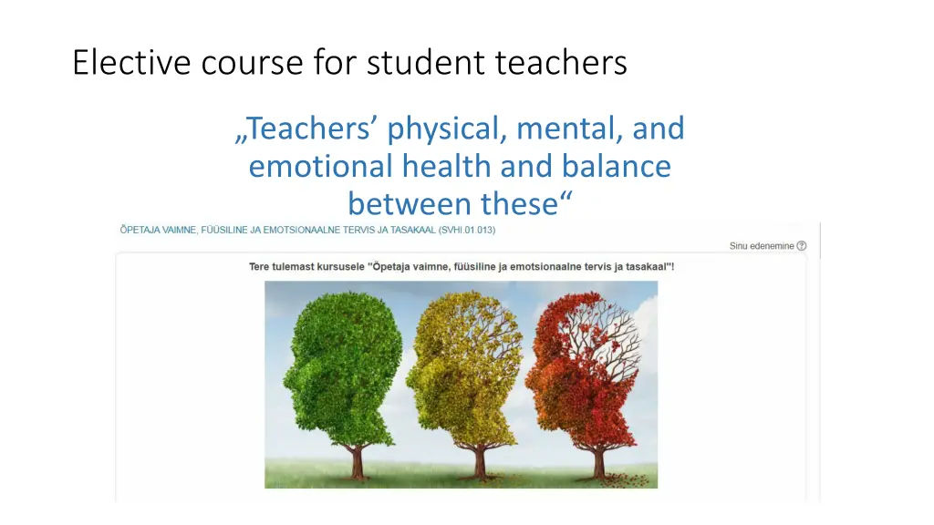 elective course for student teachers