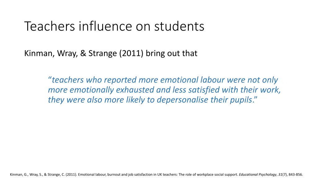 teachers influence on students