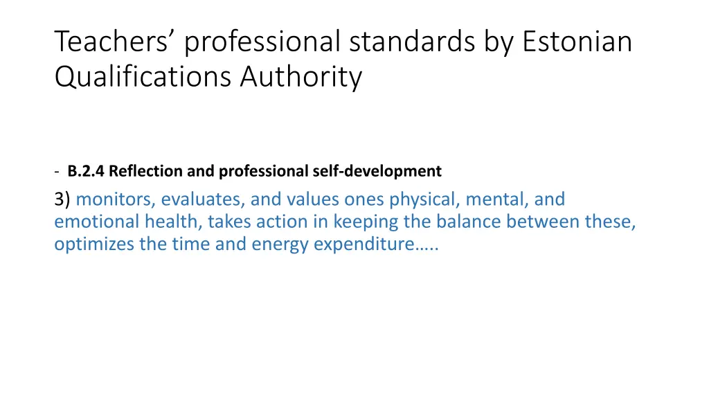 teachers professional standards by estonian