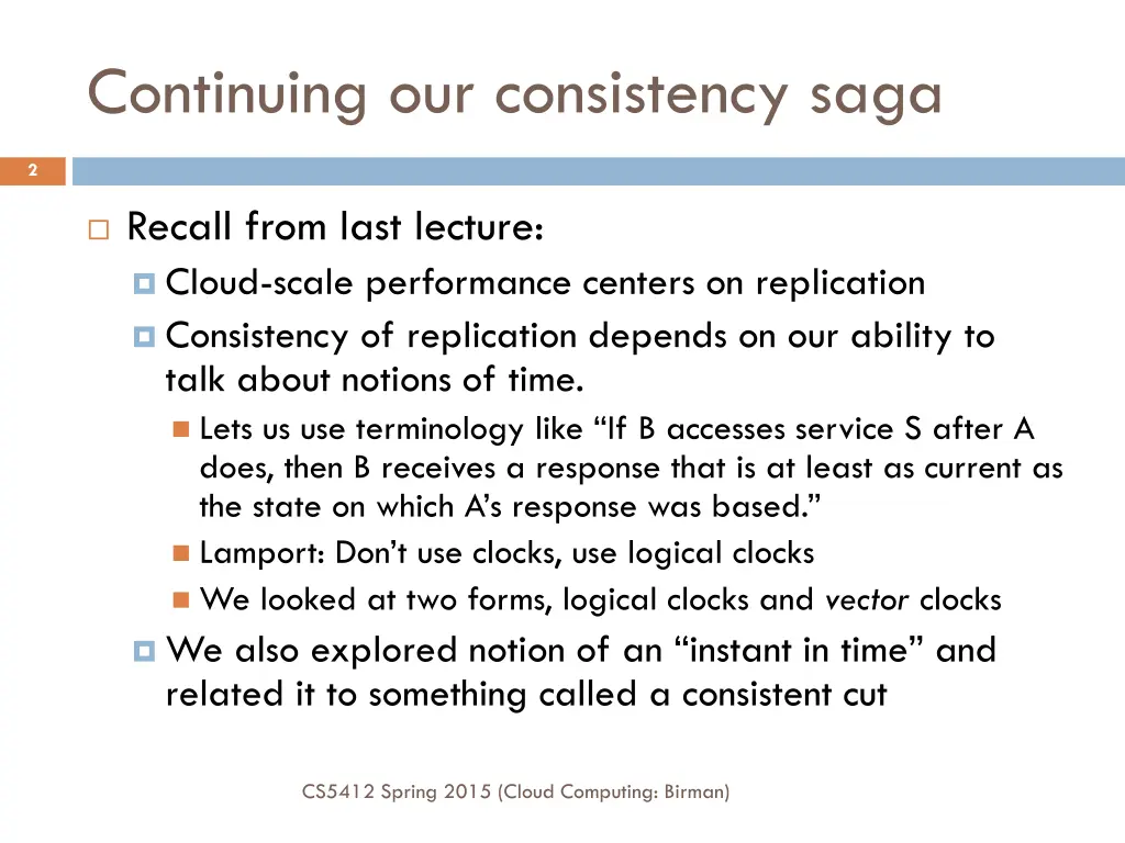 continuing our consistency saga