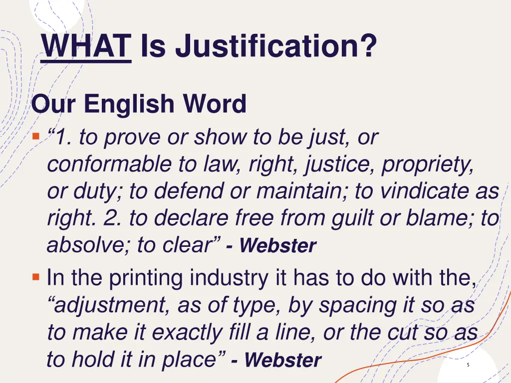 what is justification 1
