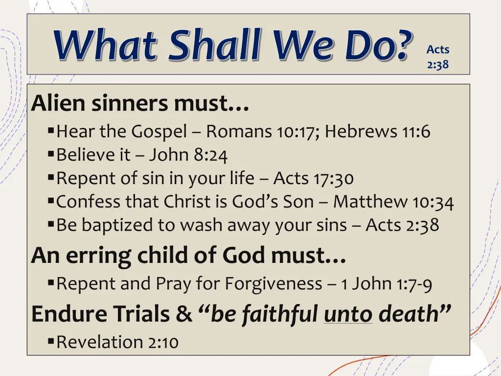 what shall we do