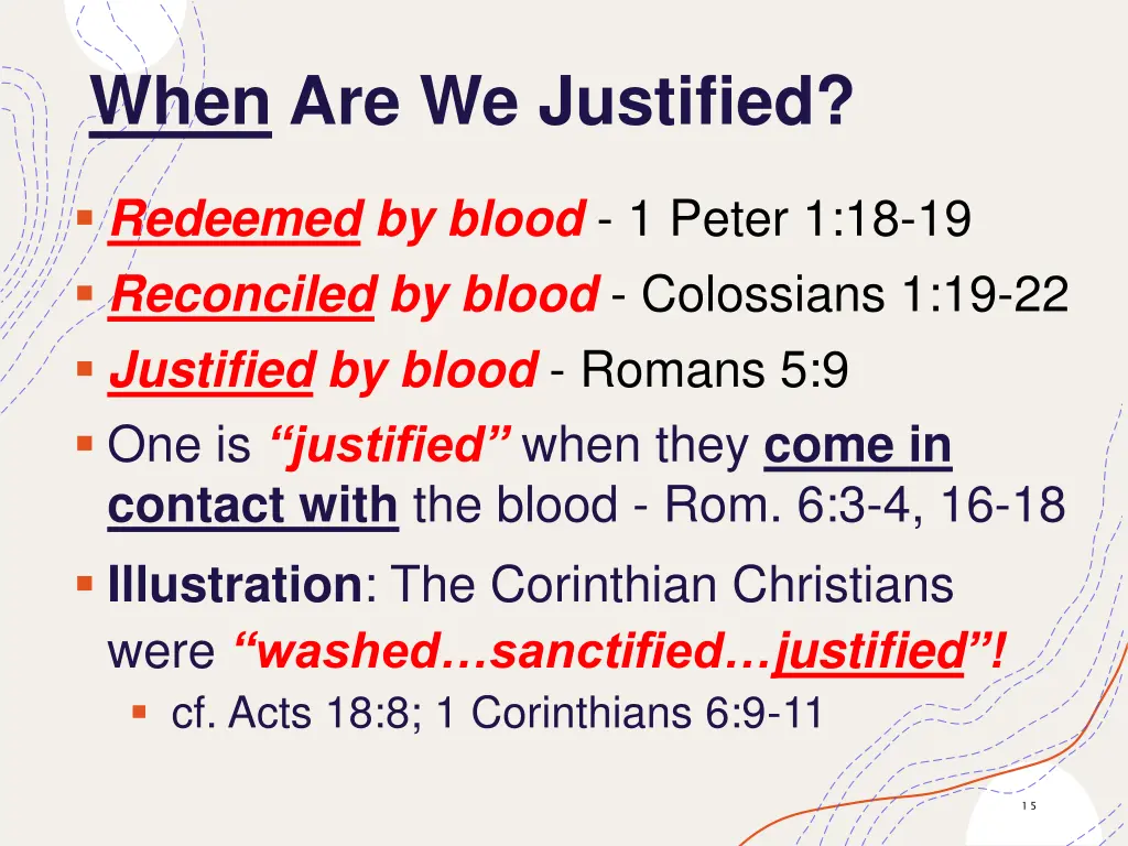 when are we justified 1