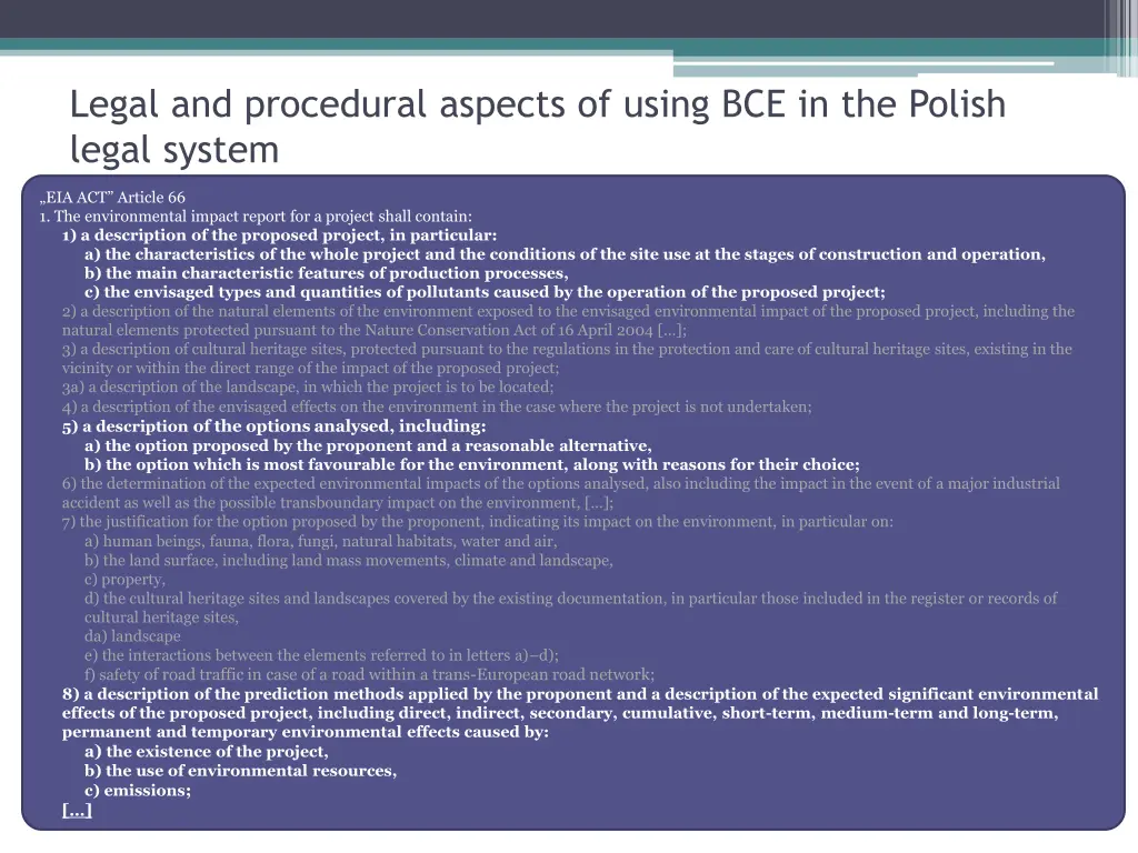legal and procedural aspects of using 3