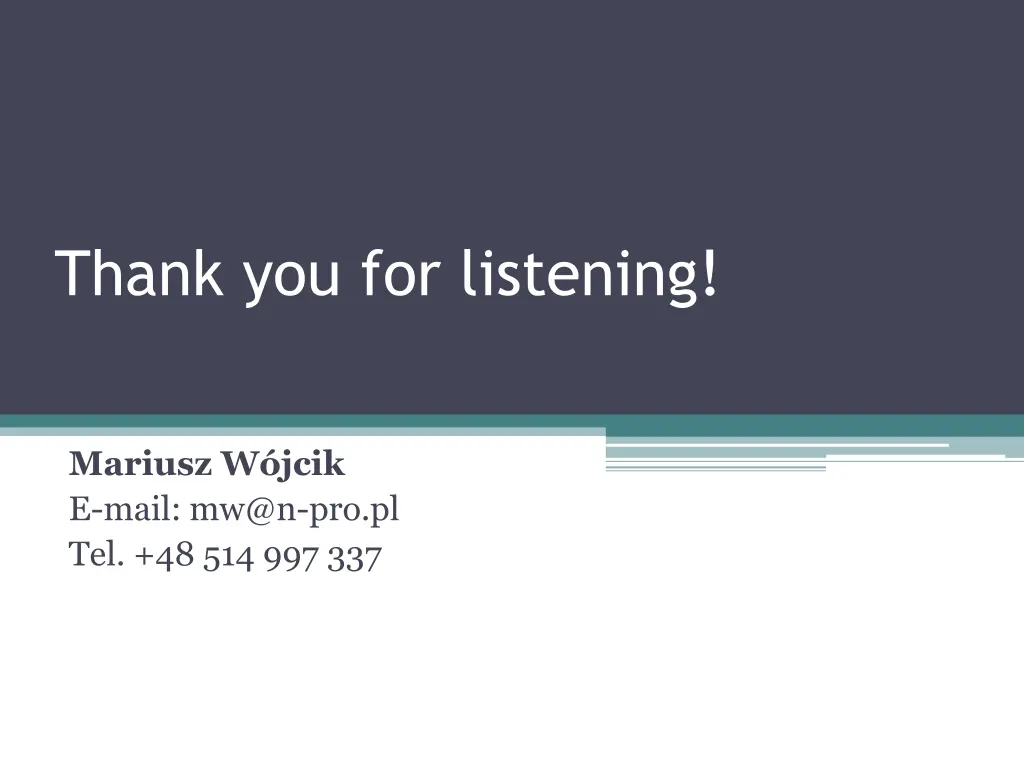 thank you for listening