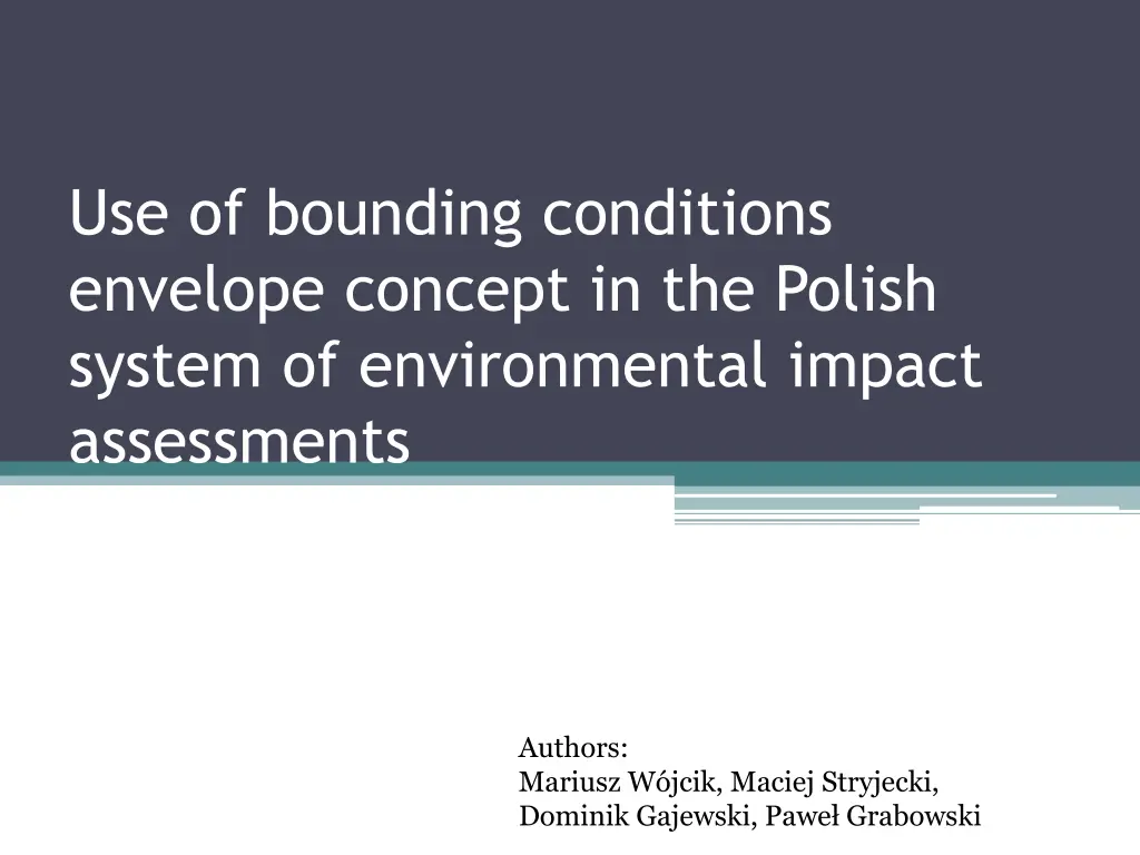 use of bounding conditions envelope concept