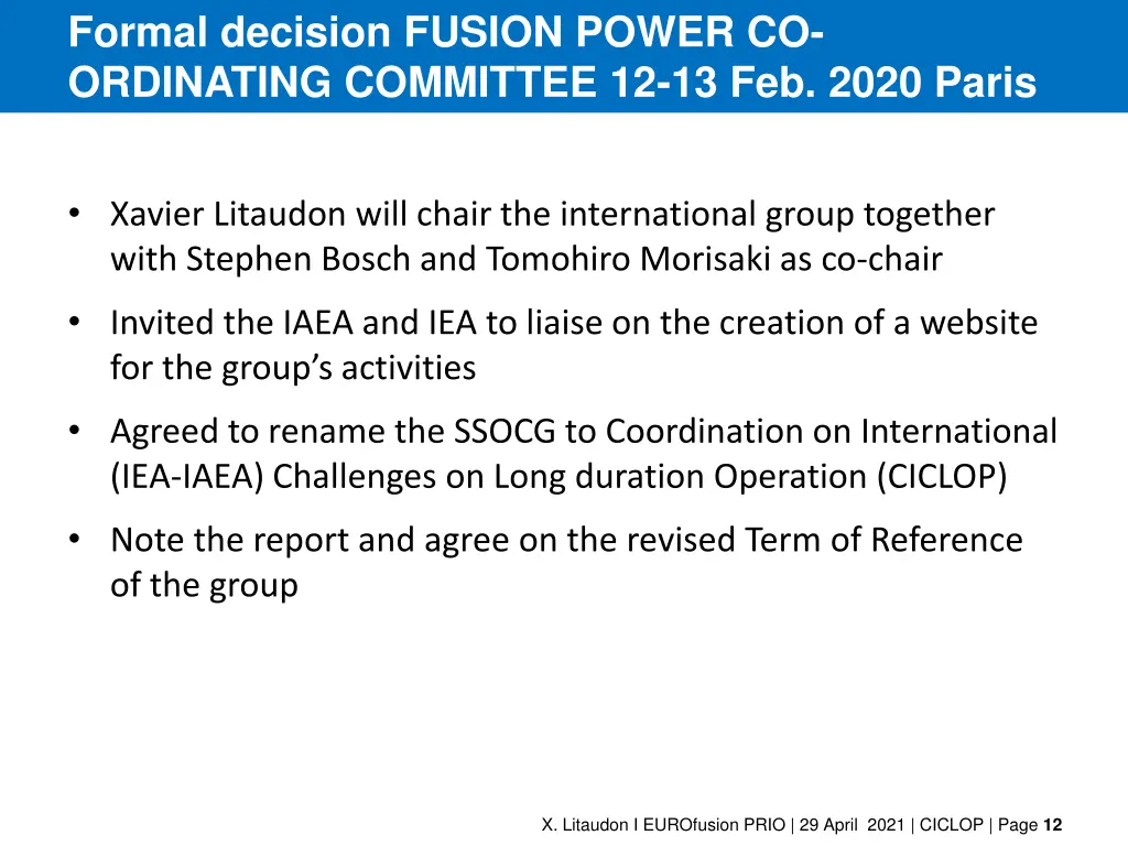 formal decision fusion power co ordinating