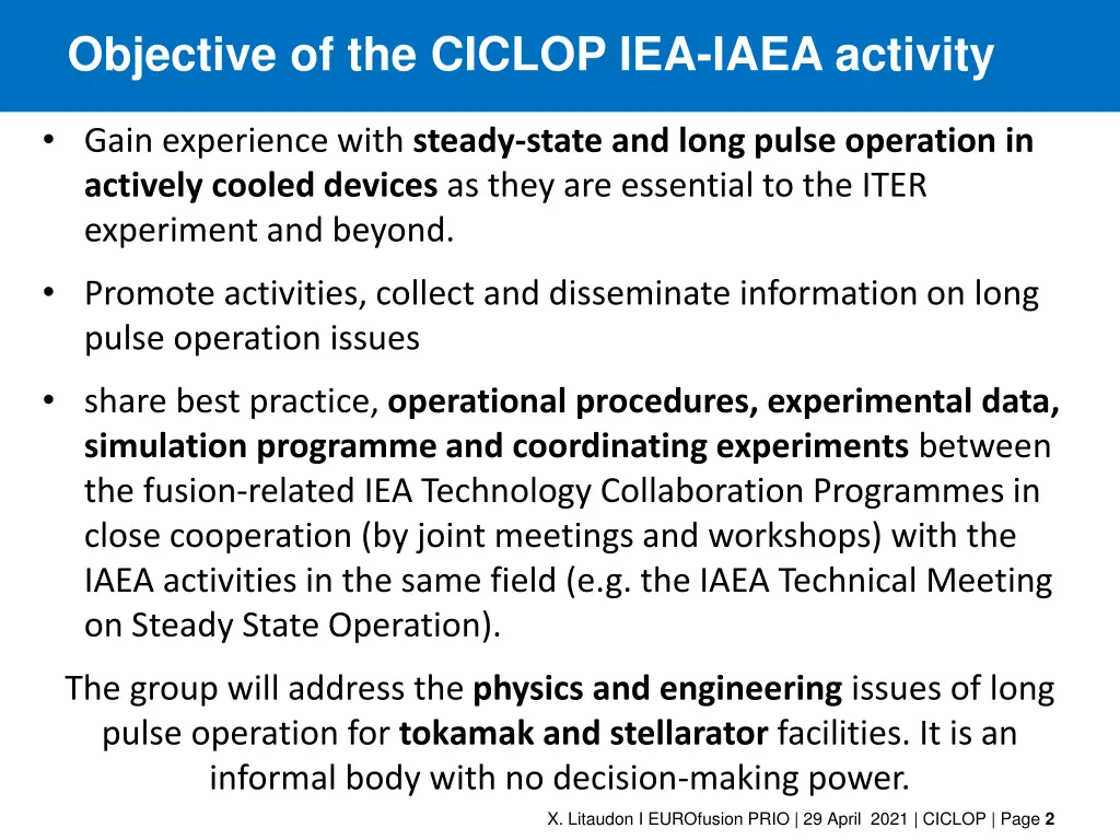 objective of the ciclop iea iaea activity