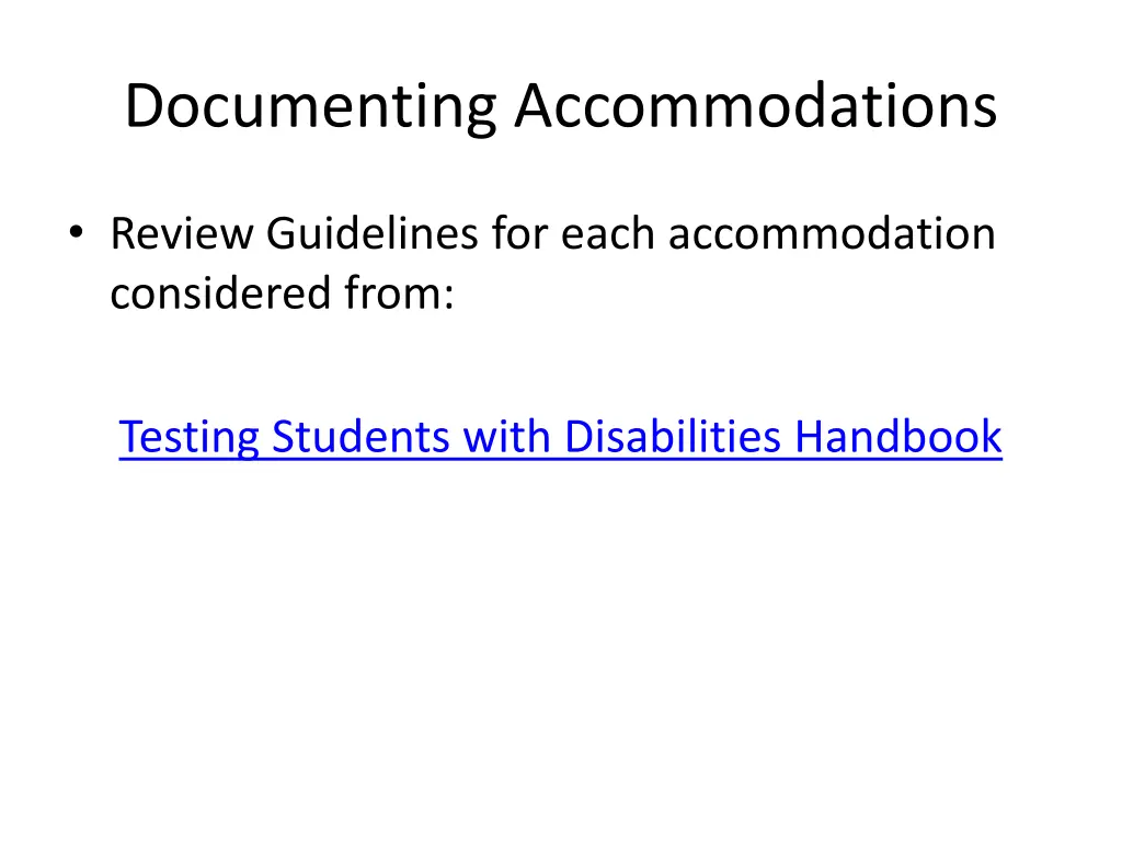 documenting accommodations