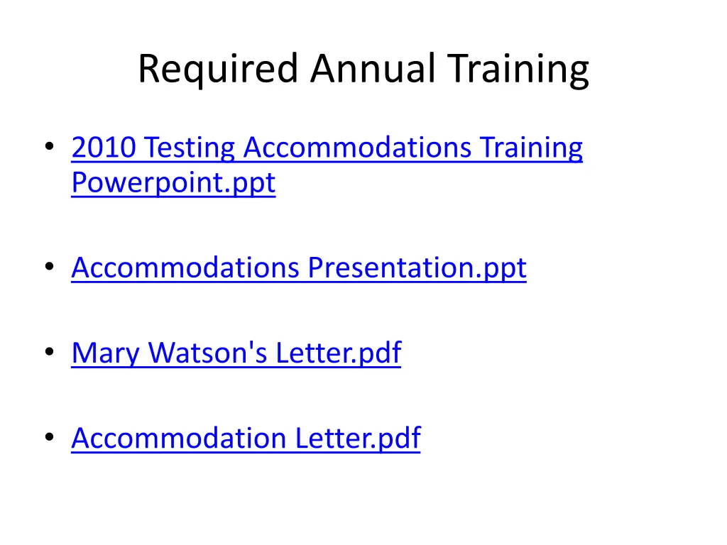 required annual training