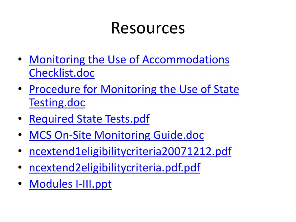 resources