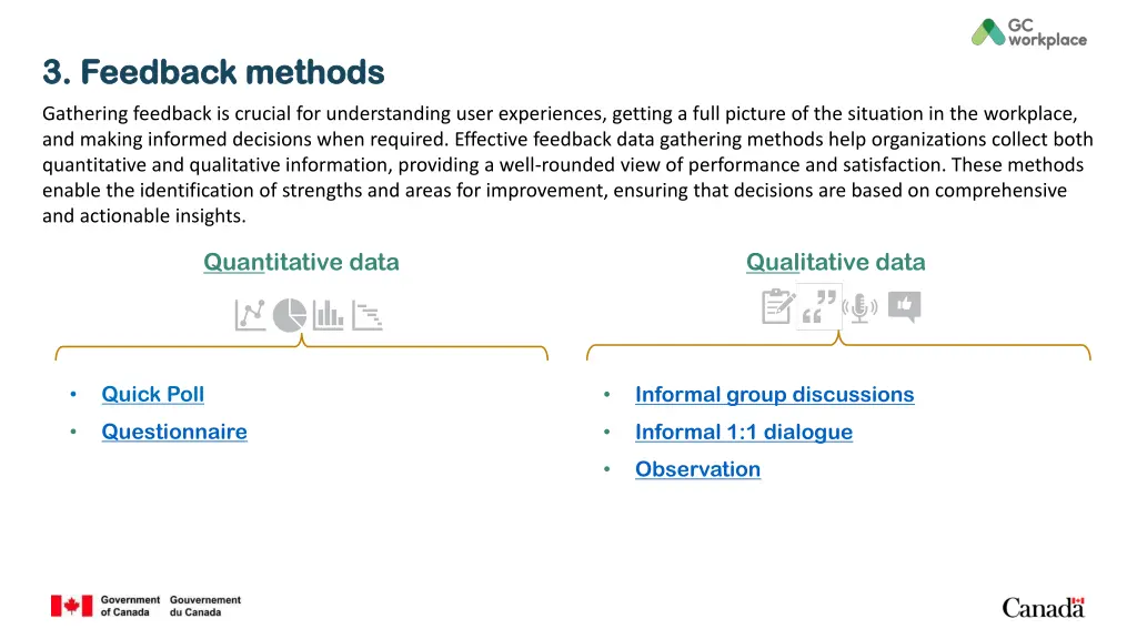 3 feedback methods 3 feedback methods