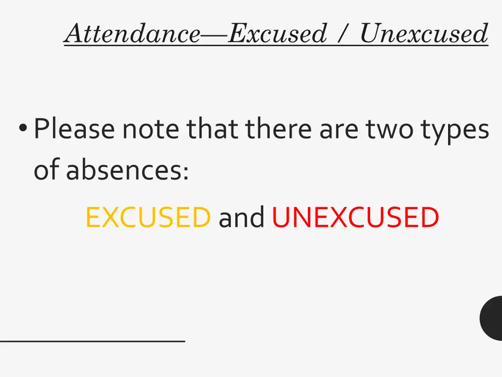 attendance excused unexcused