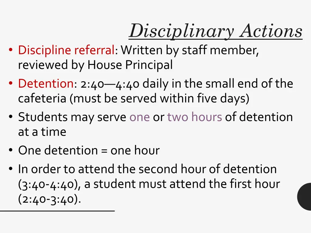 disciplinary actions