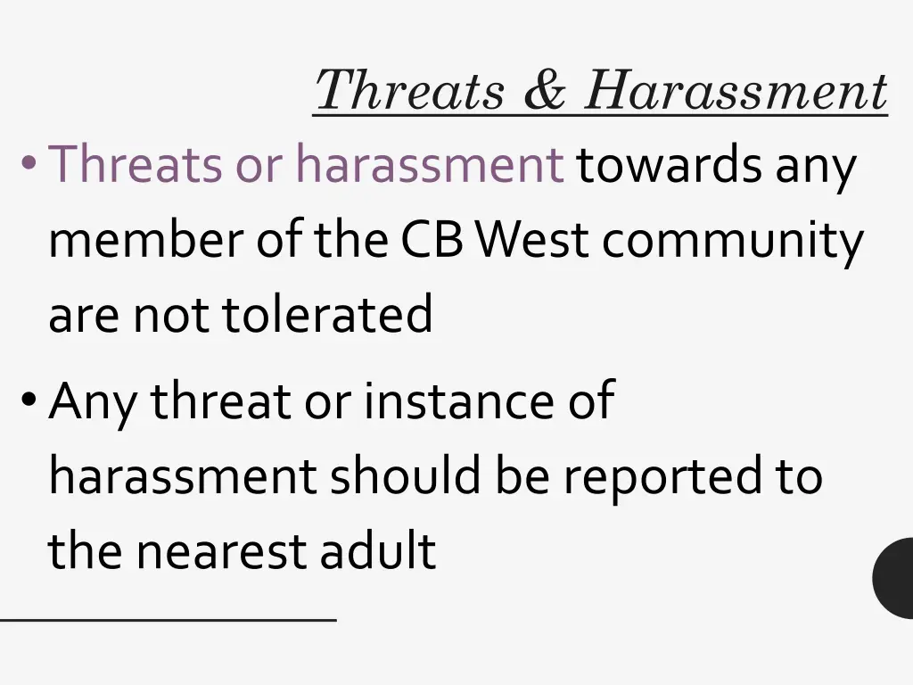 threats harassment