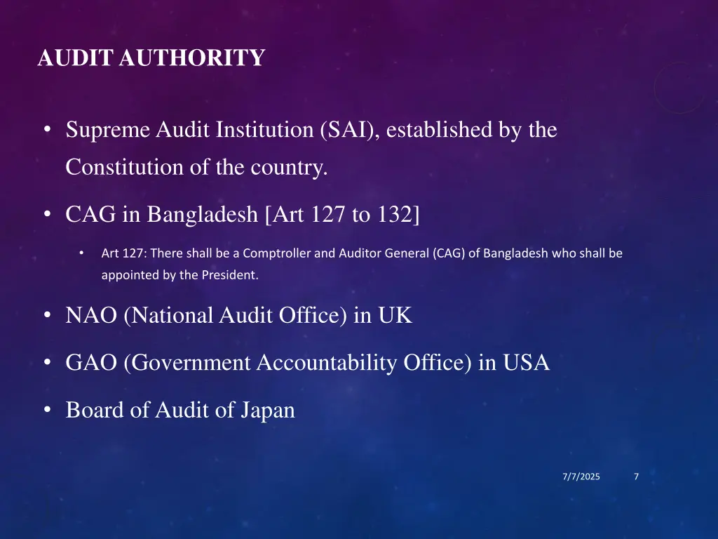 audit authority