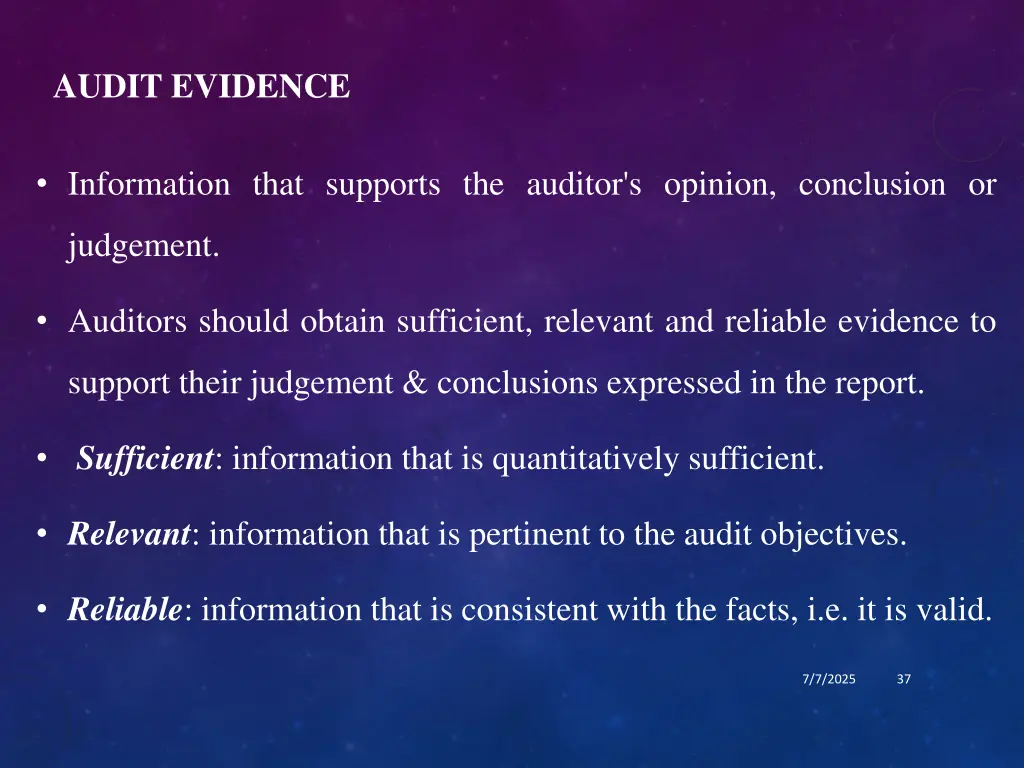 audit evidence