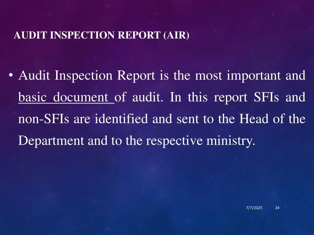 audit inspection report air
