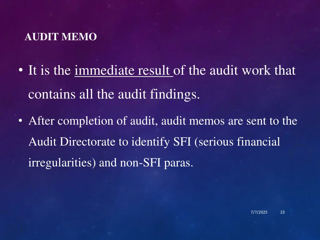 audit memo