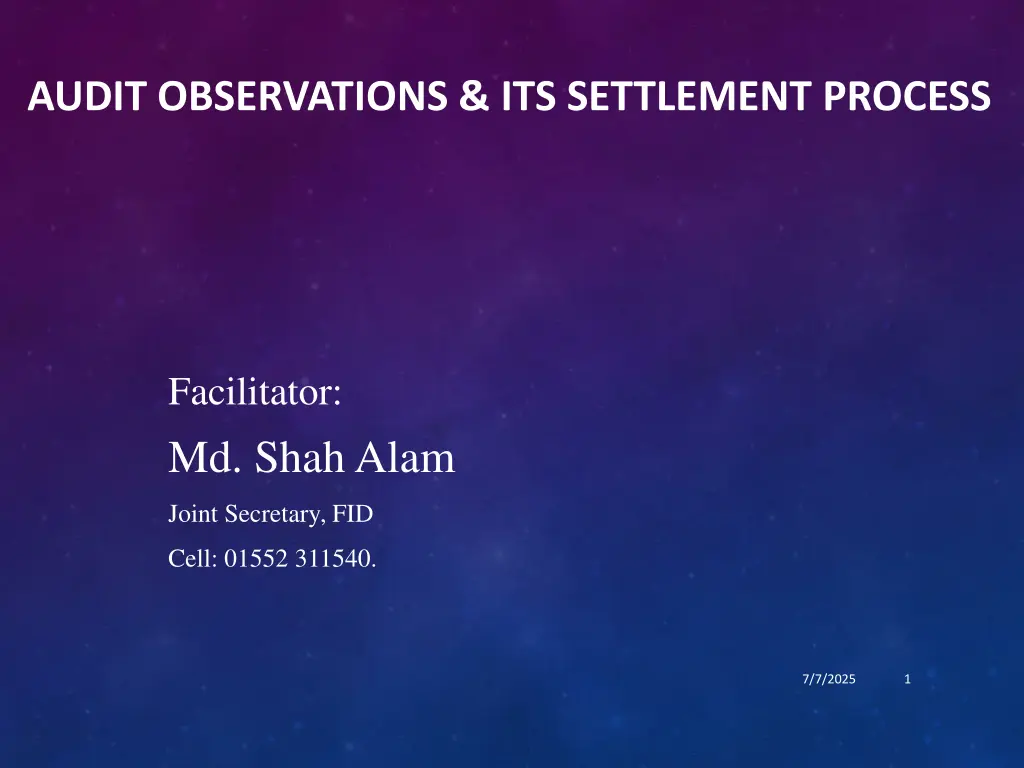 audit observations its settlement process