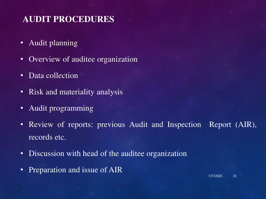 audit procedures