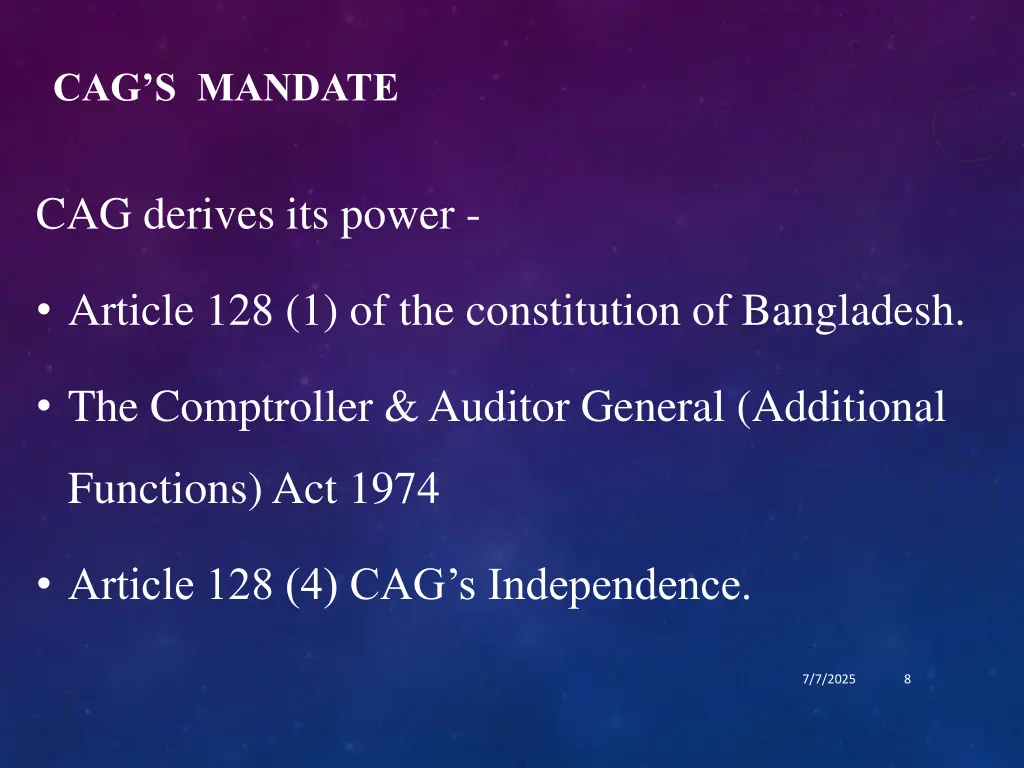 cag s mandate