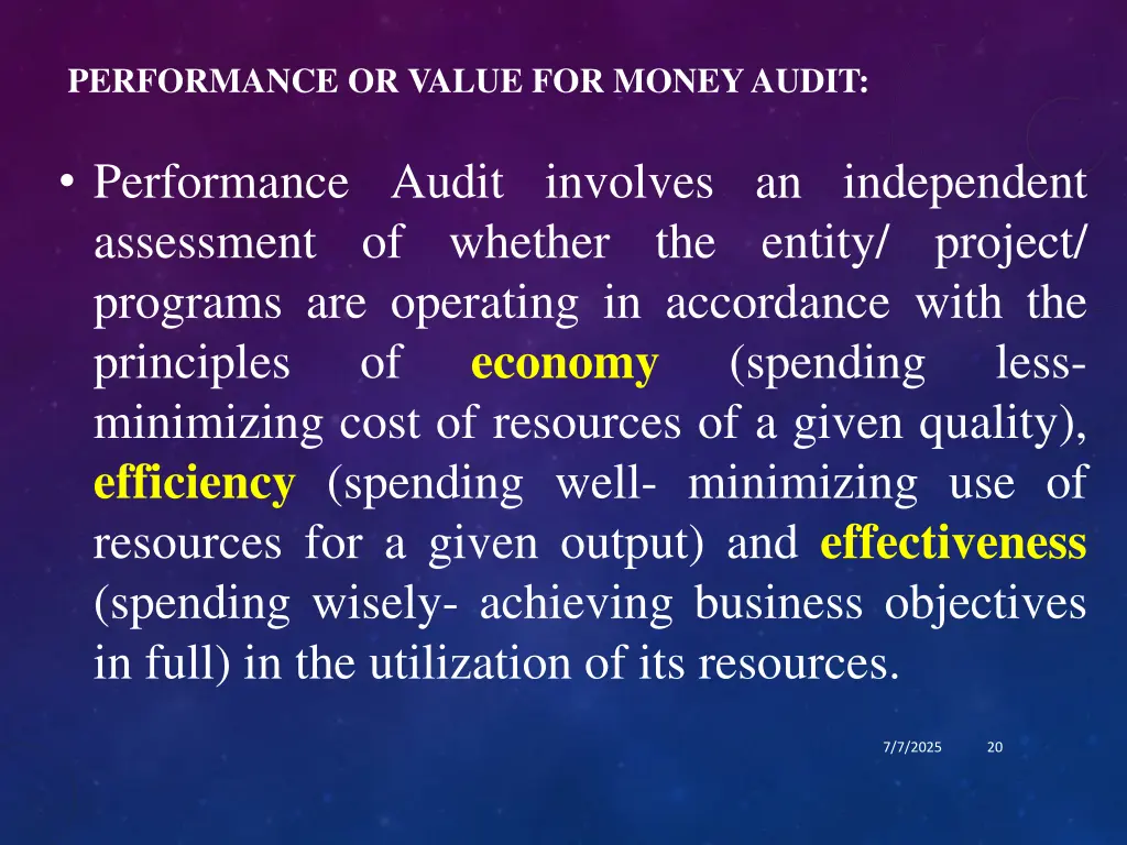 performance or value for money audit