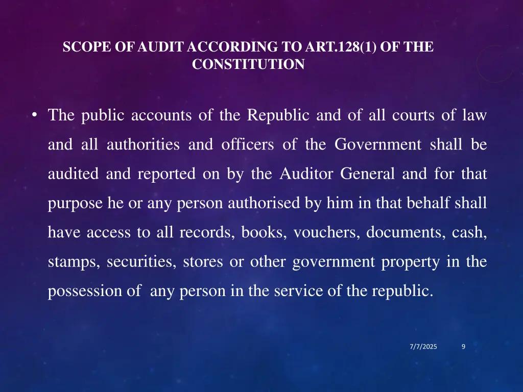 scope of audit according
