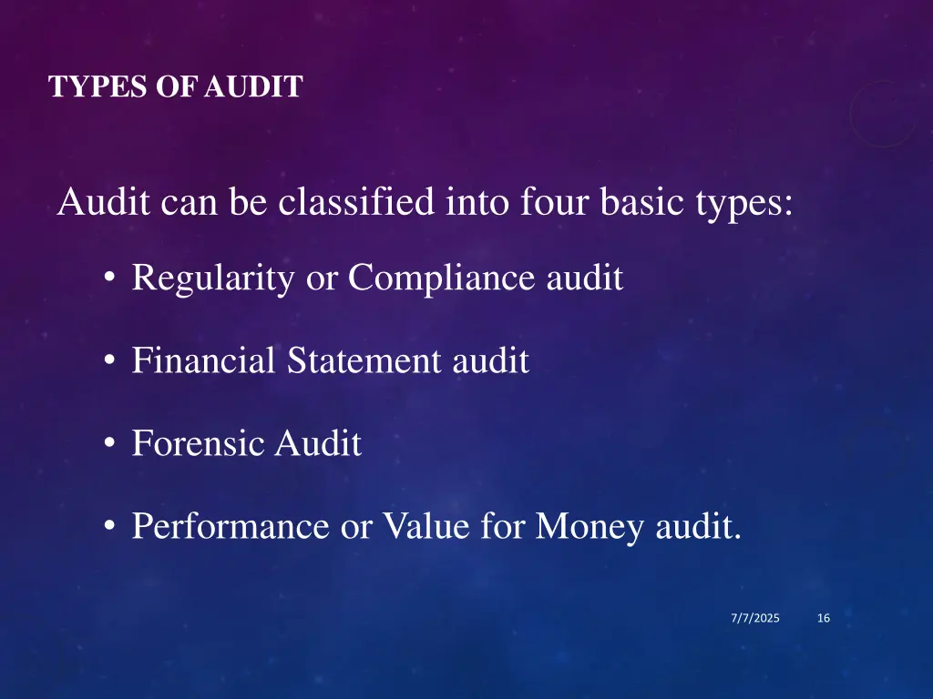types of audit