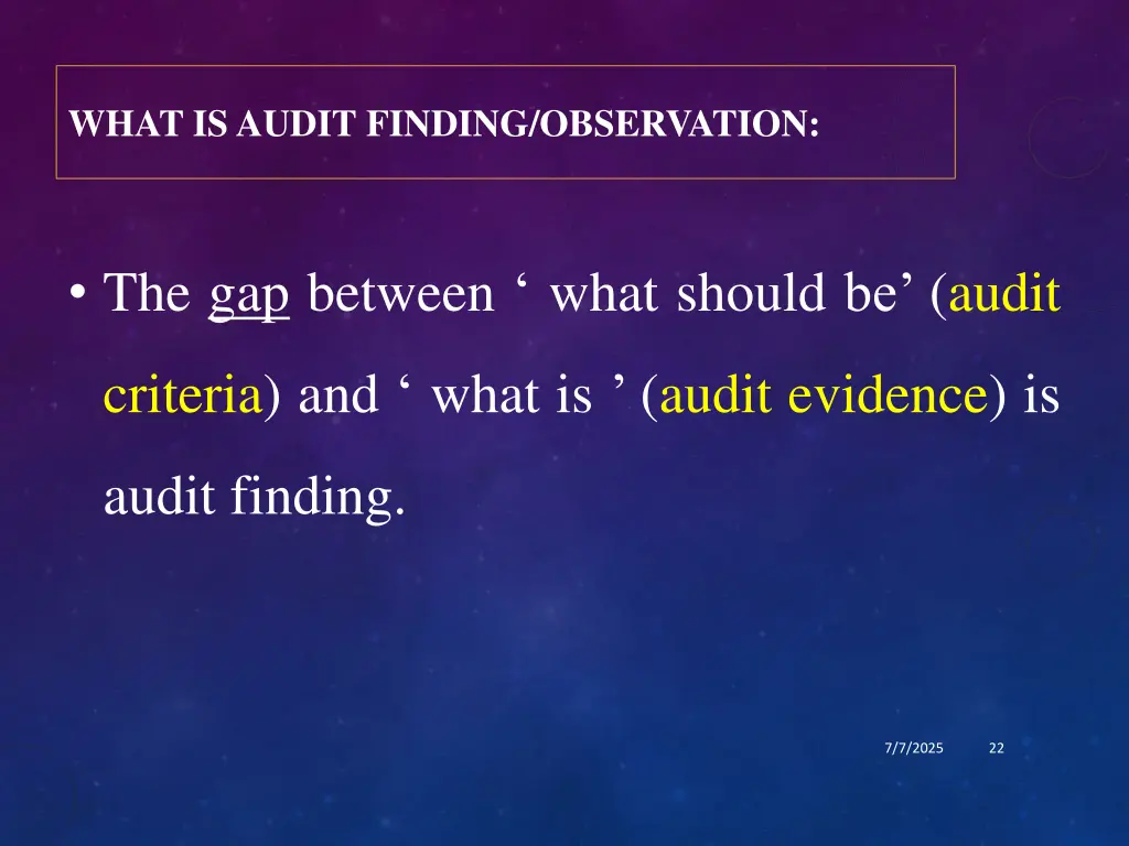 what is audit finding observation