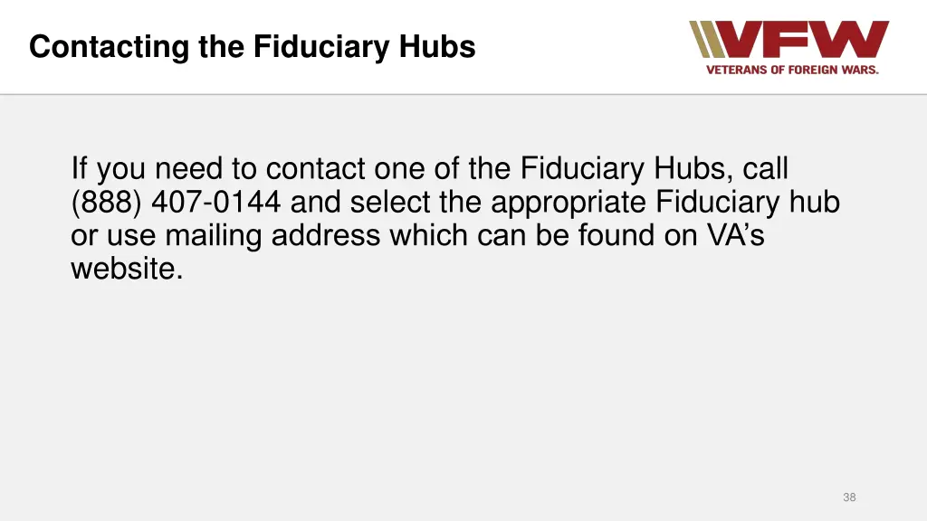 contacting the fiduciary hubs