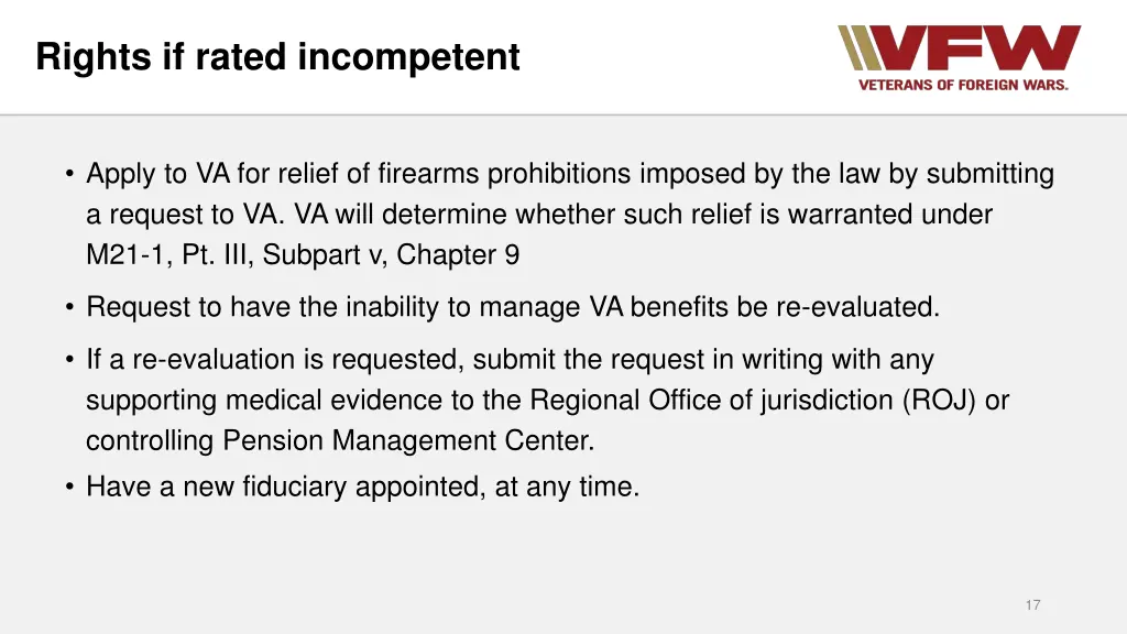 rights if rated incompetent 1