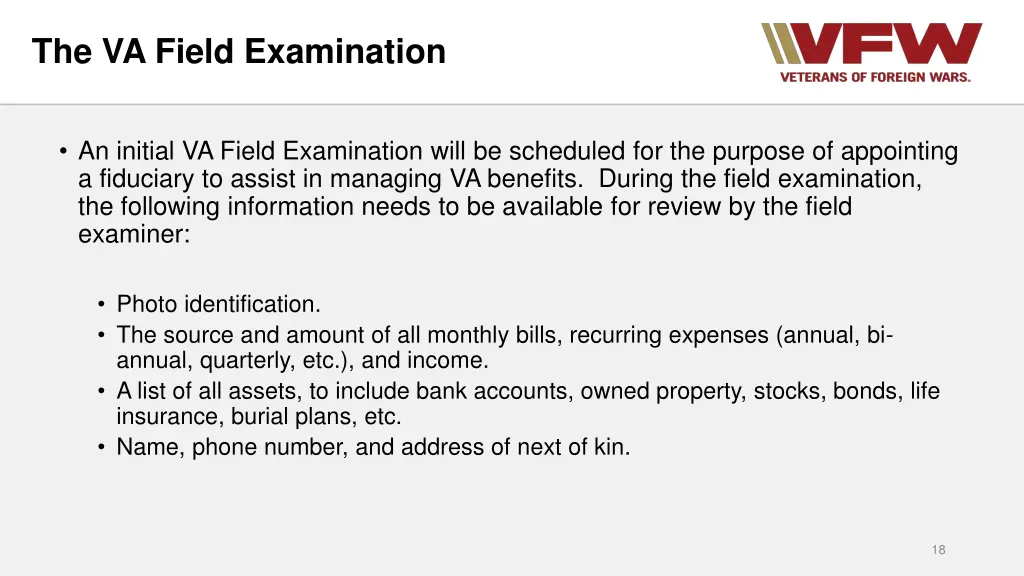 the va field examination